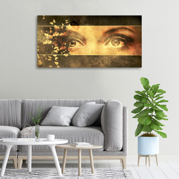 Canvas wall art Eyes and butterflies