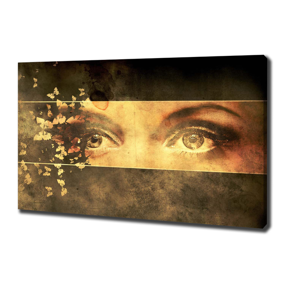 Canvas wall art Eyes and butterflies