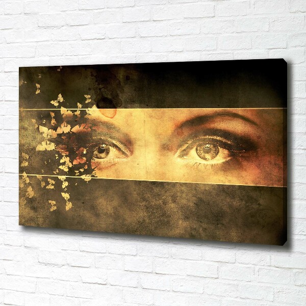 Canvas wall art Eyes and butterflies