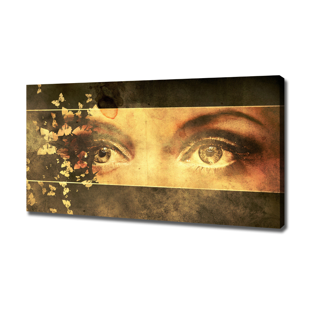 Canvas wall art Eyes and butterflies