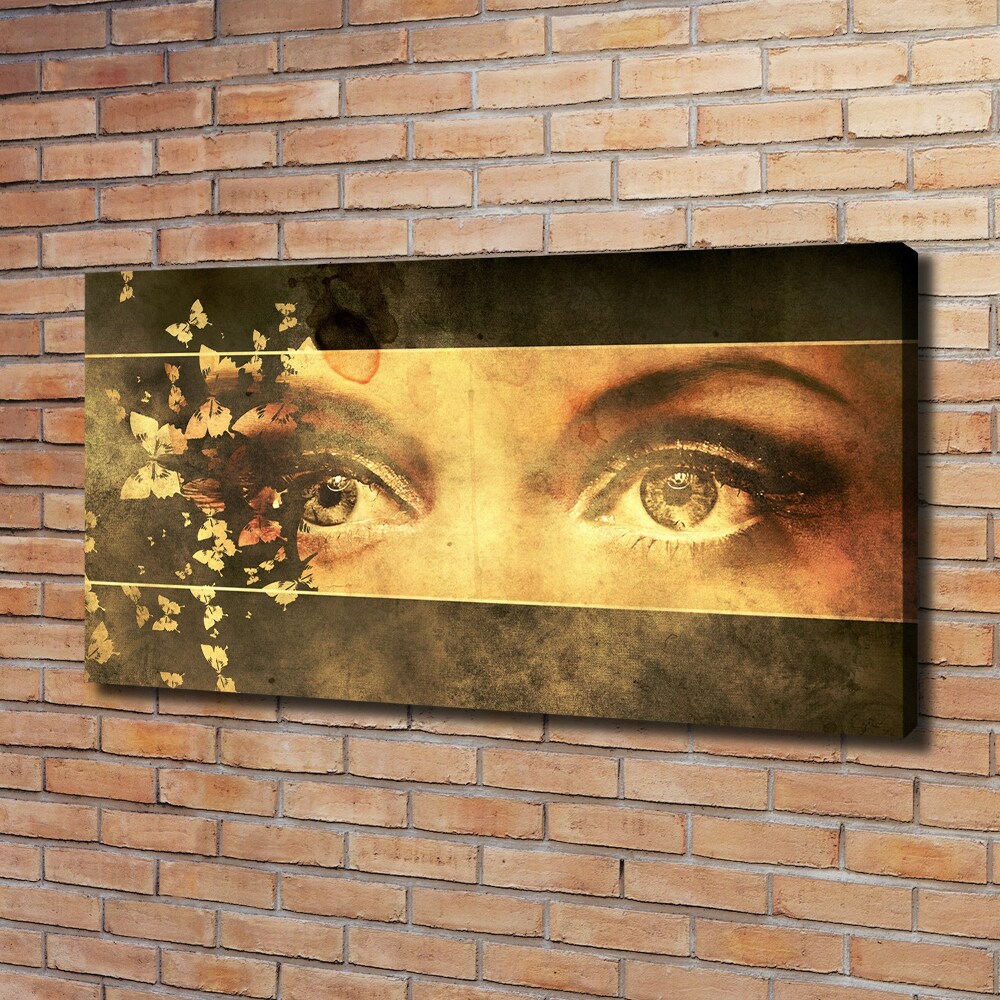 Canvas wall art Eyes and butterflies