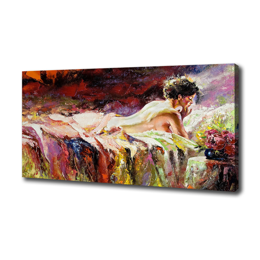 Canvas wall art Lying woman