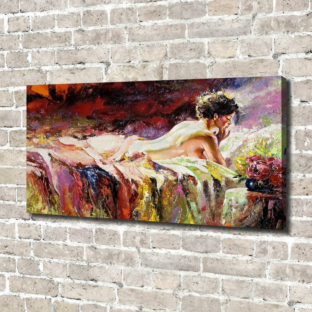 Canvas wall art Lying woman