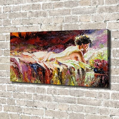 Canvas wall art Lying woman