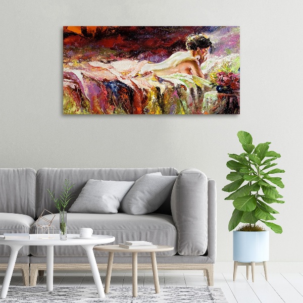 Canvas wall art Lying woman