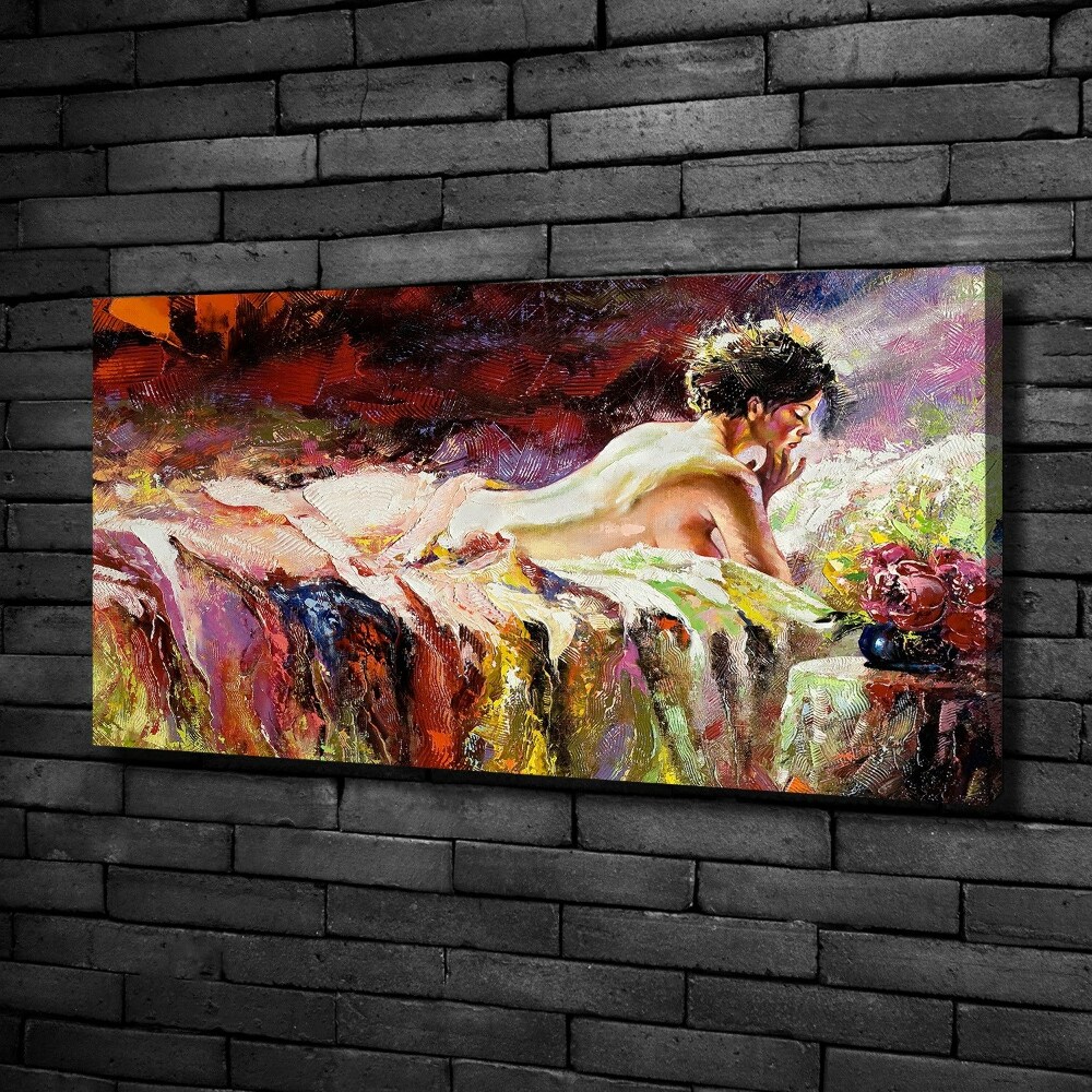 Canvas wall art Lying woman