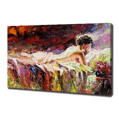 Canvas wall art Lying woman