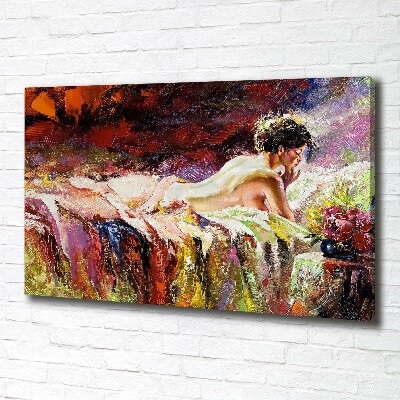 Canvas wall art Lying woman