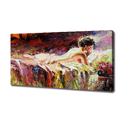 Canvas wall art Lying woman