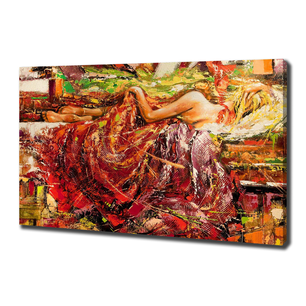 Canvas wall art Sleeping woman