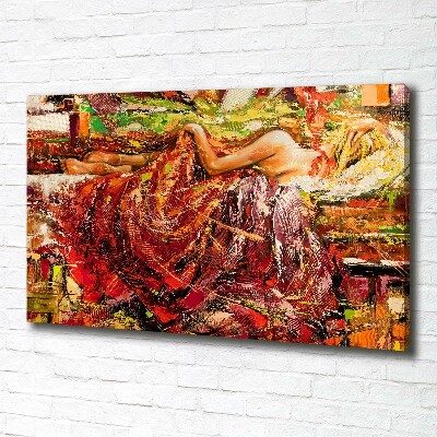 Canvas wall art Sleeping woman