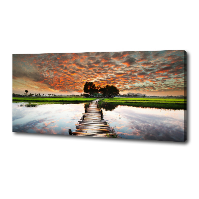 Canvas wall art Wooden bridge