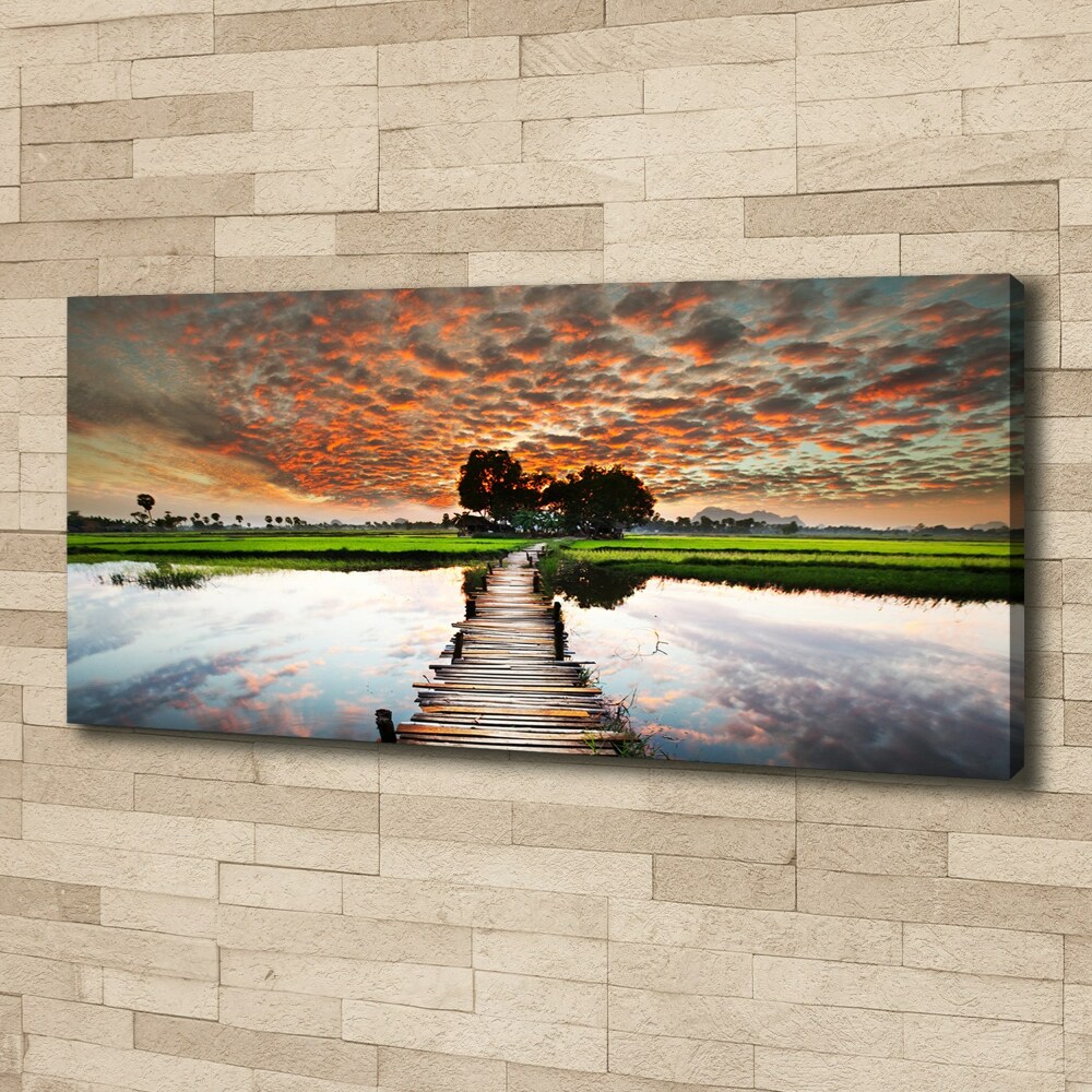 Canvas wall art Wooden bridge