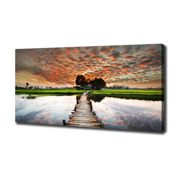 Canvas wall art Wooden bridge