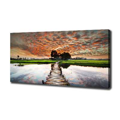 Canvas wall art Wooden bridge