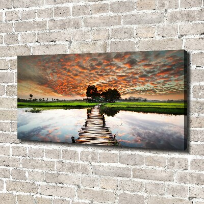 Canvas wall art Wooden bridge