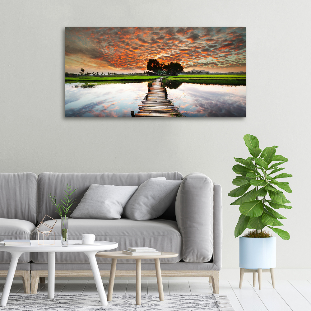 Canvas wall art Wooden bridge