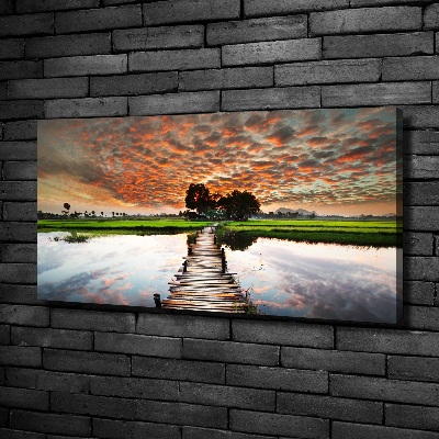 Canvas wall art Wooden bridge