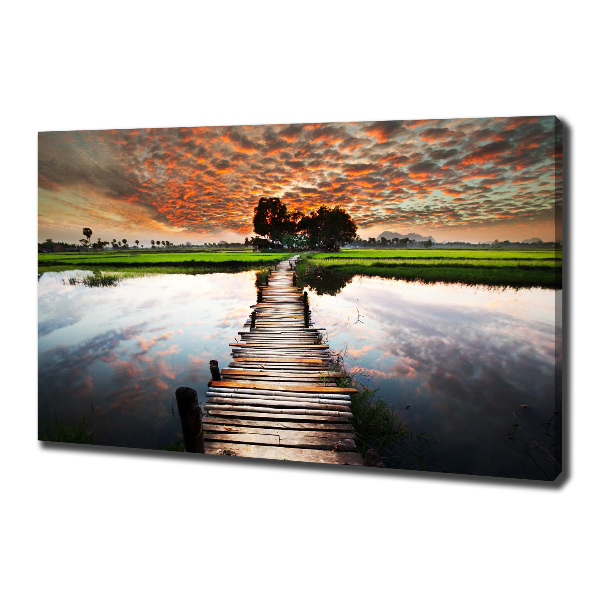 Canvas wall art Wooden bridge