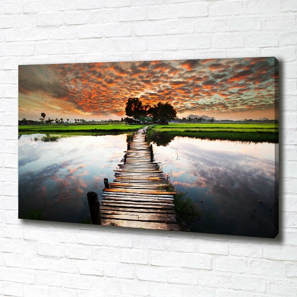 Canvas wall art Wooden bridge