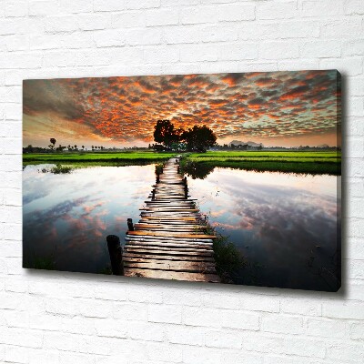 Canvas wall art Wooden bridge