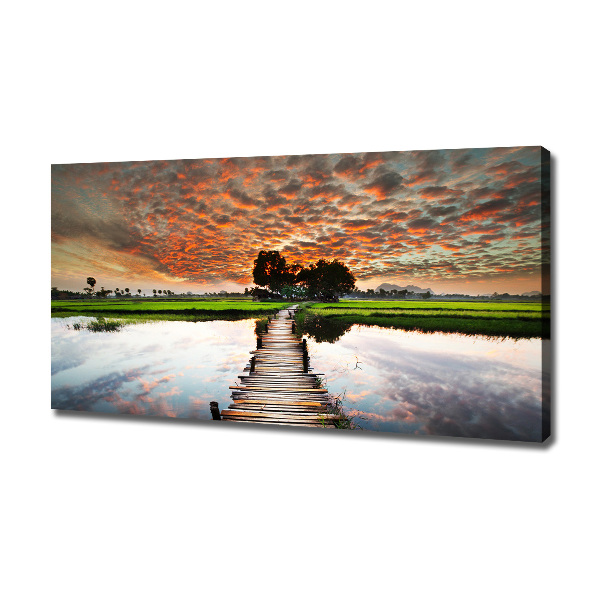 Canvas wall art Wooden bridge