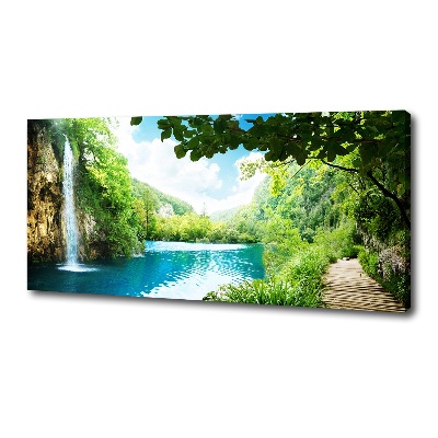 Canvas wall art Waterfall in the forest