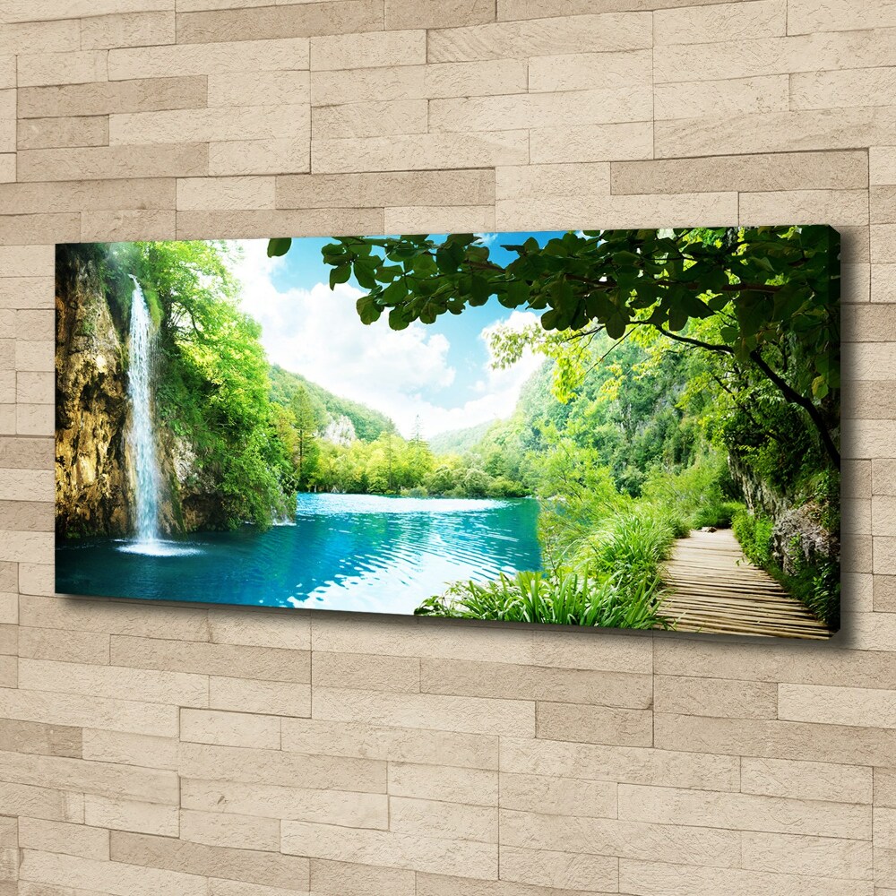 Canvas wall art Waterfall in the forest