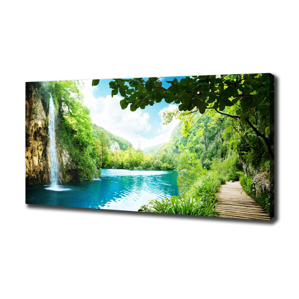 Canvas wall art Waterfall in the forest