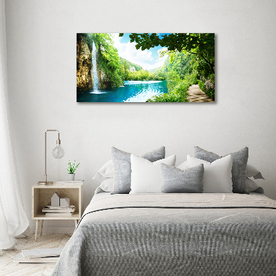 Canvas wall art Waterfall in the forest