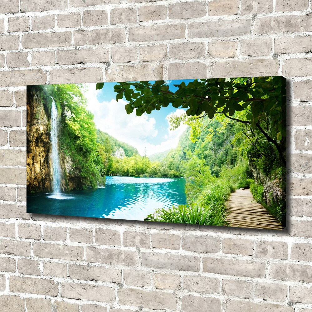 Canvas wall art Waterfall in the forest