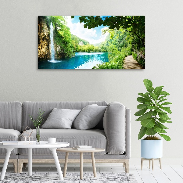 Canvas wall art Waterfall in the forest