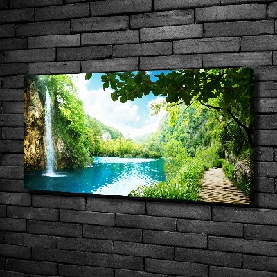 Canvas wall art Waterfall in the forest