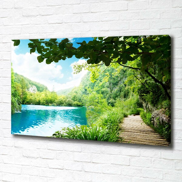 Canvas wall art Waterfall in the forest