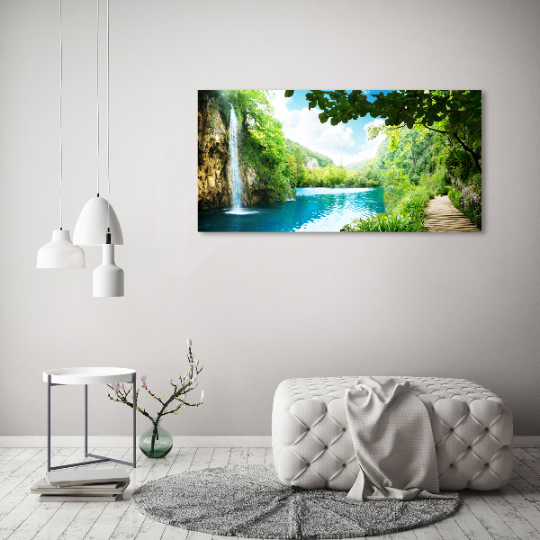 Canvas wall art Waterfall in the forest