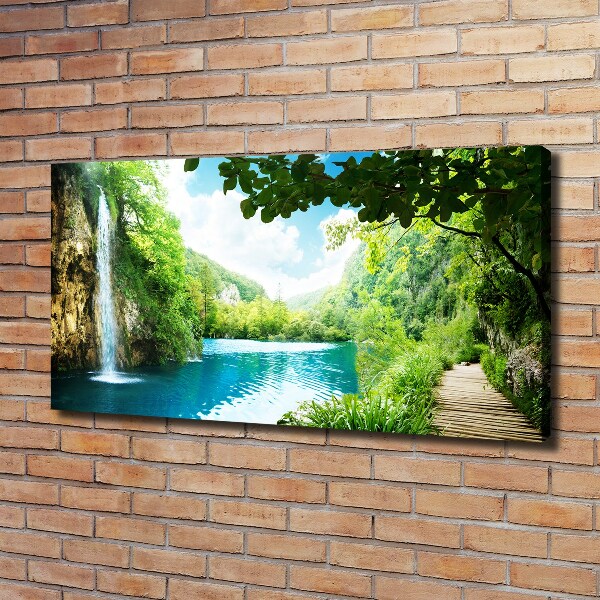 Canvas wall art Waterfall in the forest