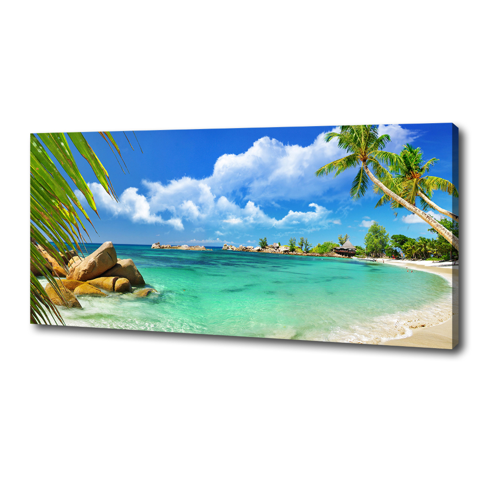 Canvas wall art Seychelles beach