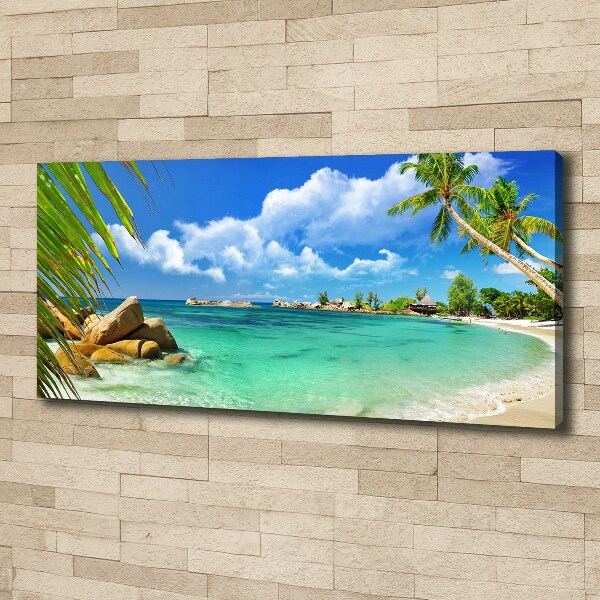 Canvas wall art Seychelles beach