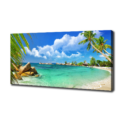 Canvas wall art Seychelles beach