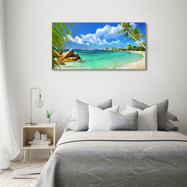 Canvas wall art Seychelles beach