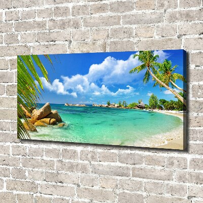 Canvas wall art Seychelles beach