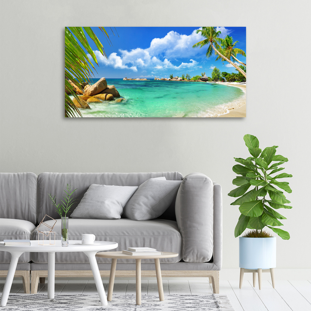 Canvas wall art Seychelles beach