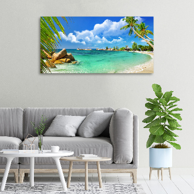 Canvas wall art Seychelles beach