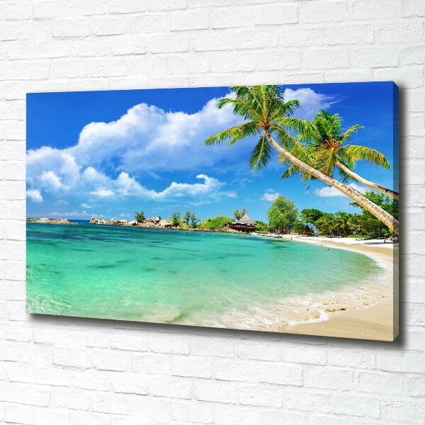 Canvas wall art Seychelles beach