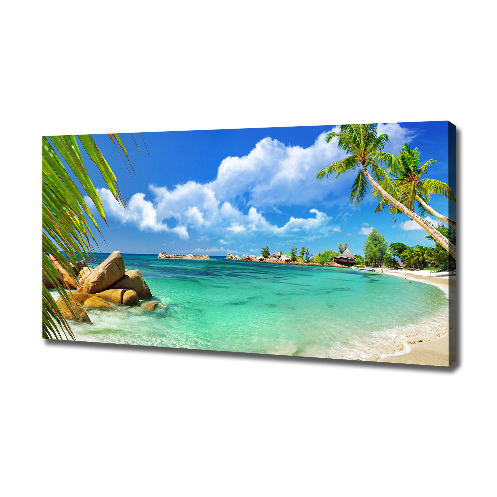 Canvas wall art Seychelles beach