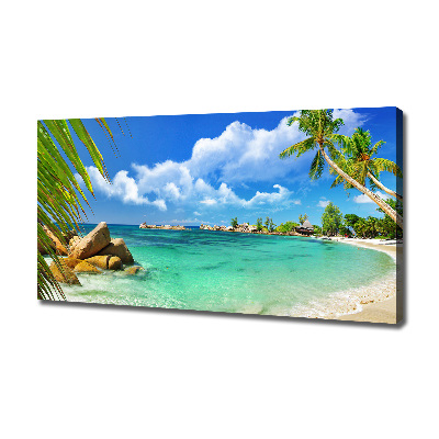 Canvas wall art Seychelles beach