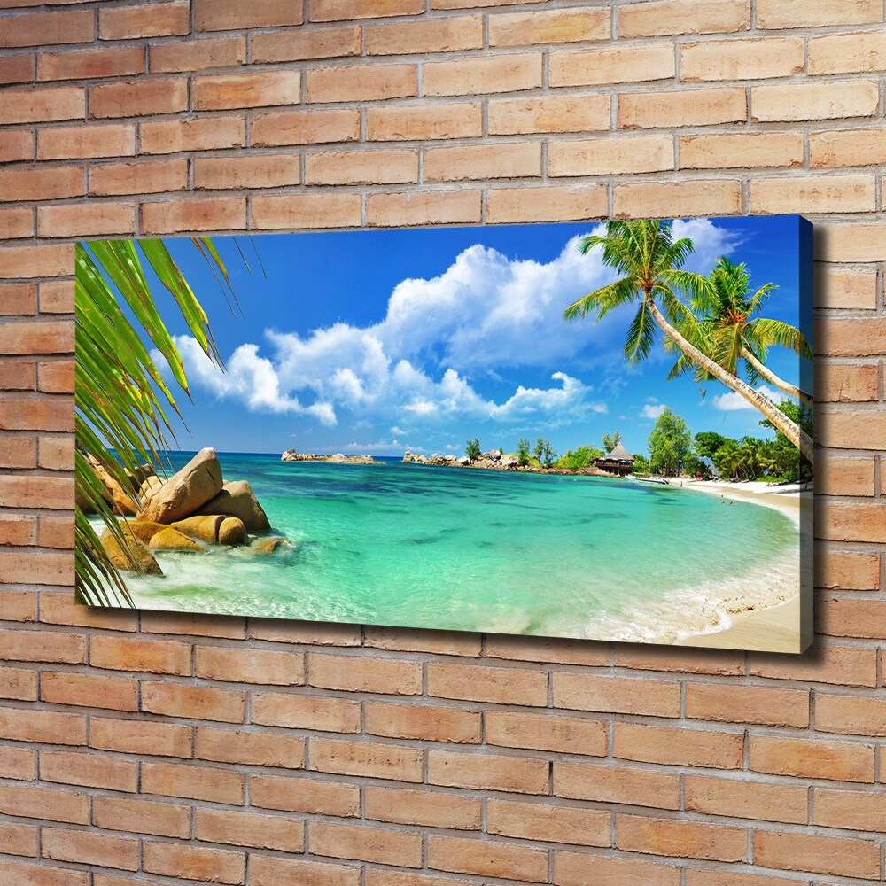 Canvas wall art Seychelles beach