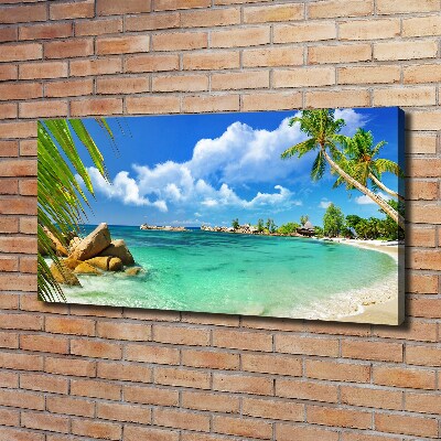 Canvas wall art Seychelles beach