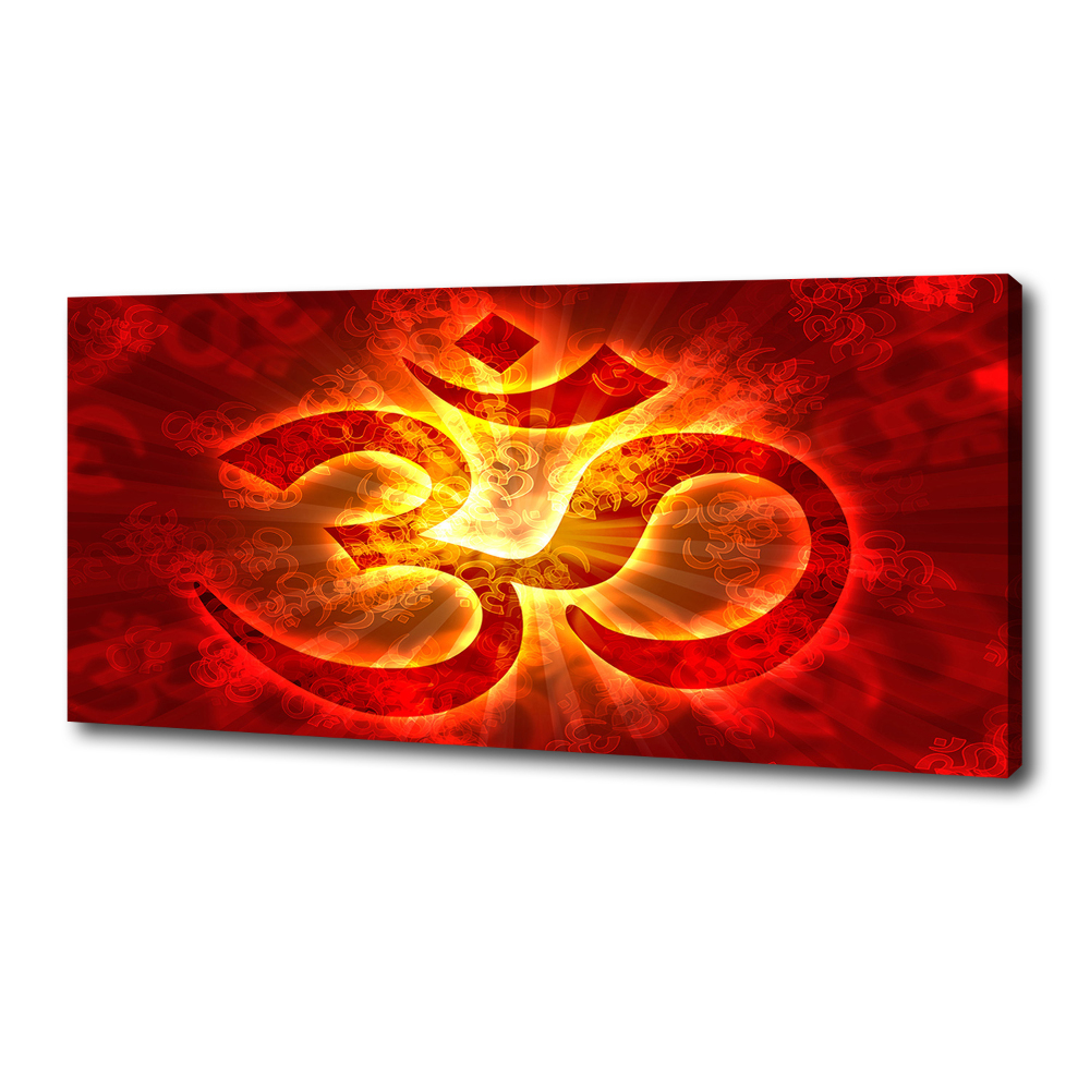 Canvas wall art The burning sign of the OM