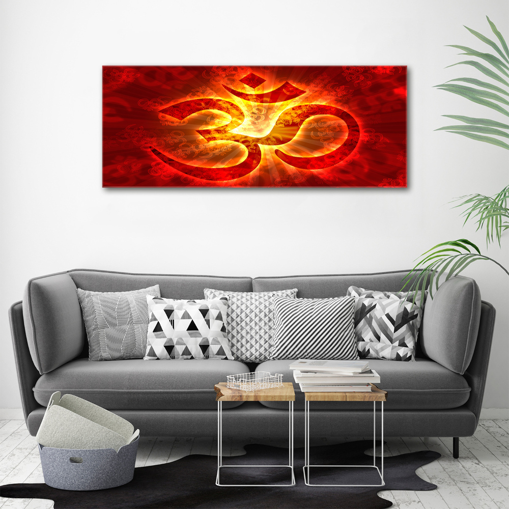 Canvas wall art The burning sign of the OM